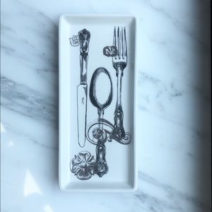 Ceramic Dish with Cutlery Design